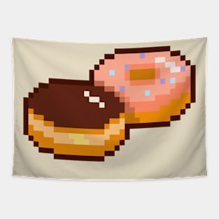 Boston cream and strawberry dipped donut pixel art Tapestry