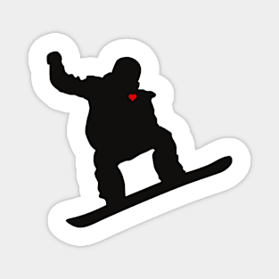 Snowboarder with heart Magnet