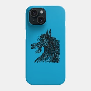 black head of a frightened horse Phone Case