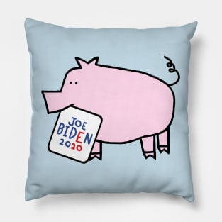 Cute Pig with Joe Biden 2020 Sign Pillow