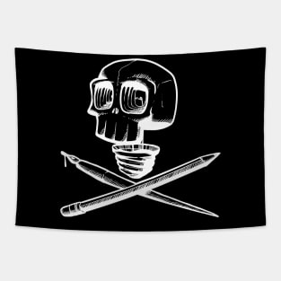 Creative Skull Idea - White Tapestry