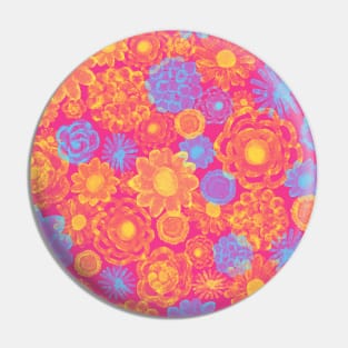 Vivid Flowers Pattern with Bold Colors Pin