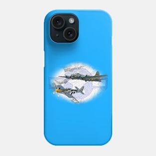 P-51 Mustang flying escort for B17 Phone Case