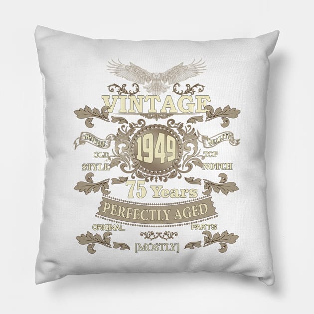 Timeless Treasures- Vintage Ornaments as a Thoughtful 75th Birthday Gift for Him Pillow by KrasiStaleva