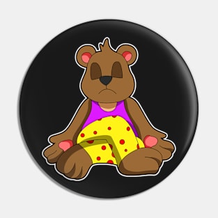 Bear at Yoga with Legs crossed Pin