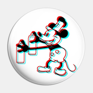 Steamboat Willie - 3D glasses style retro Pin