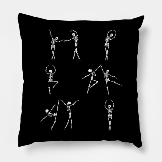 Halloween Skeleton Dance Pillow by Double E Design