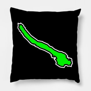 Galiano Island Silhouette - Lime Green Colour - Simple - Galiano Island Pillow