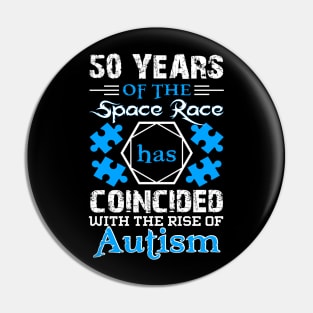 50 Years of the Space Race has Coincided with the Rise of Autism Puzzle Piece Promoting Love and Understanding Pin