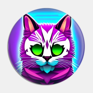 Vapor wave of the cat Pin