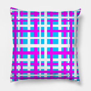 Interlocking Stripes White Pink Light Blue Pillow