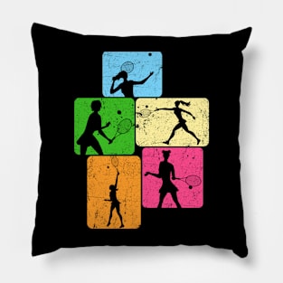 Vintage Tennis Ball Tennis Girl Player Pillow