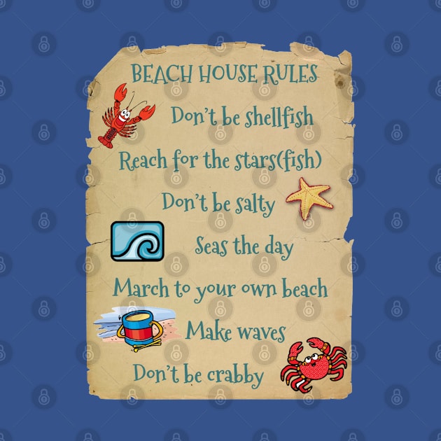 Beach House Rules by Witty Things Designs