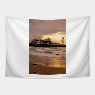 Bournemouth Pier And Beach Dorset England Tapestry