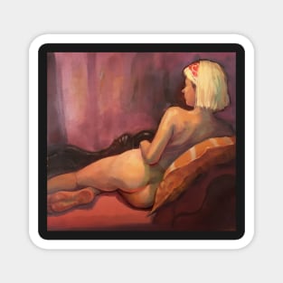 Nude on Chaise Longue ~ oil painting Magnet