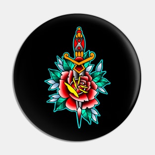 Dagger & Rose Pin