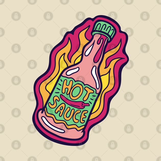 Spicy Hot Sauce bottle by Cofefe Studio
