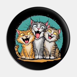 Three Cats Three Moods Pin