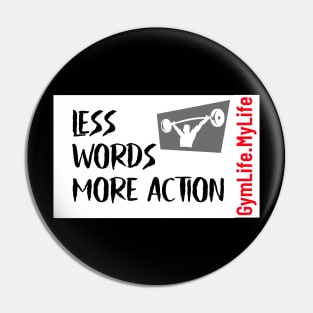 Workout Motivation | Less words more action Pin