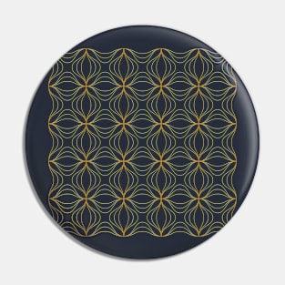 Art Deco onion pattern in navy and gold Pin