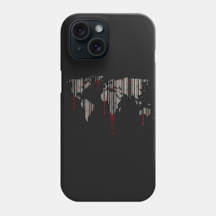 world map, barcode, blood dripping Phone Case