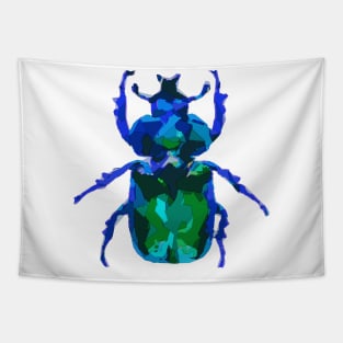 Deep blue Tropical Beetle Tapestry