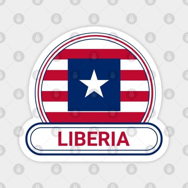 Liberia Country Badge - Liberia Flag Magnet by Yesteeyear