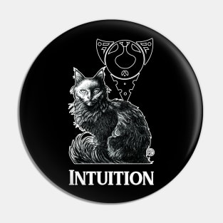 Magic Black Cat - White Outline Version - Intuition Quote Pin
