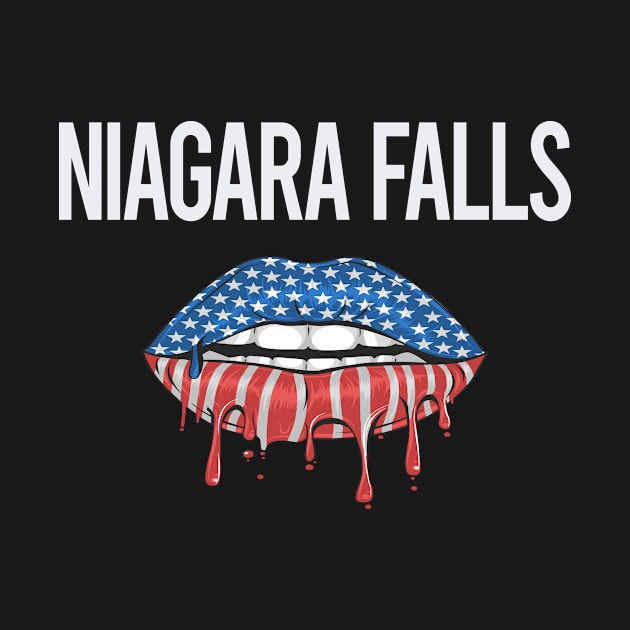 USA Flag Lips Niagara Falls by rosenbaumquinton52