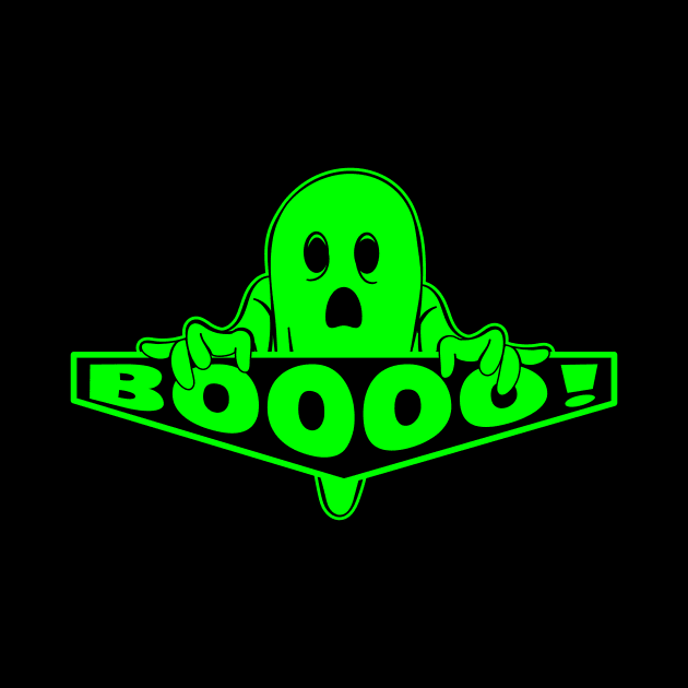 Cute Green Halloween Ghost by Vault Emporium