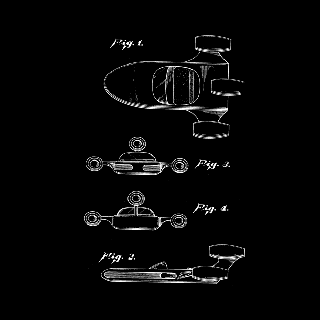 Ariel Space Toy Vintage Patent Drawing by TheYoungDesigns