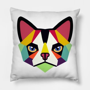 Geometric Cat Face Big Ears Pillow