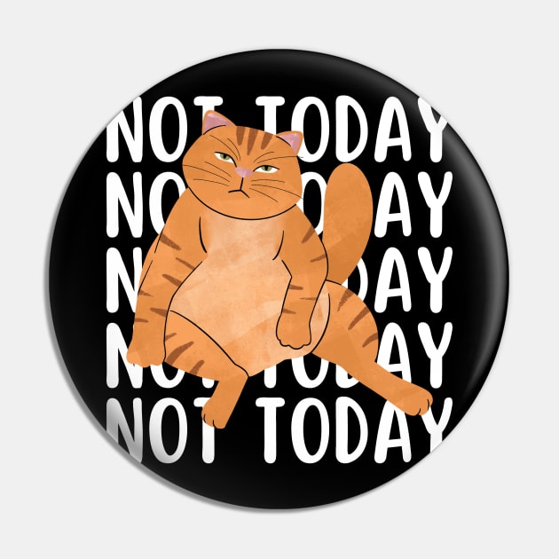 Not Today Cat Pin by Illustradise