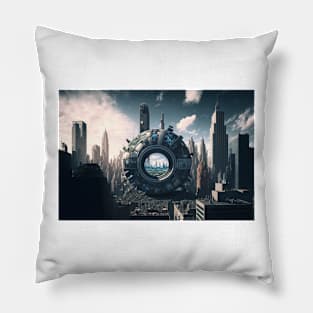 Portal to the New World in New York Pillow