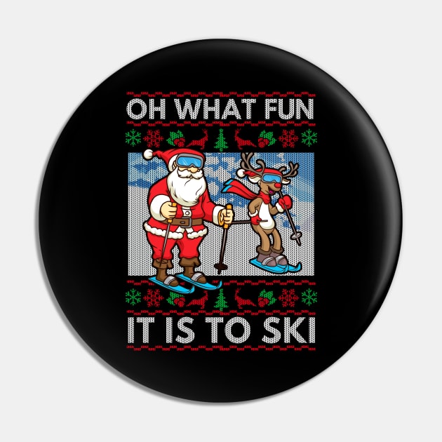 Ugly Christmas Sweater For Skiing Lovers Pin by KsuAnn