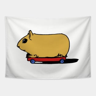 Cute Cartoon Guinea Pig / Hamster on Skateboard Tapestry