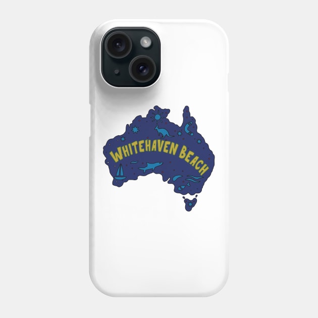 AUSSIE MAP WHITEHAVEN BEACH Phone Case by elsa-HD