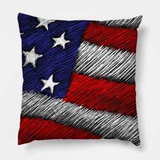 American Flag Fabric Pattern Pillow