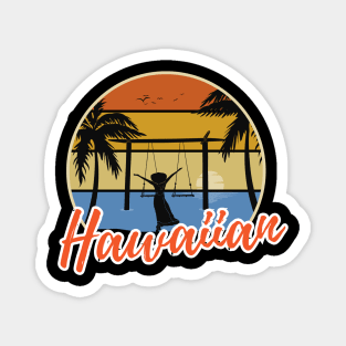 Hawaiian Beach Vibes Honolulu Sunset Magnet