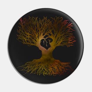 Orange Magic Tree Of The World Pin