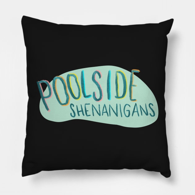 Poolside Shenanigans Pillow by AdrienneSmith.Artist