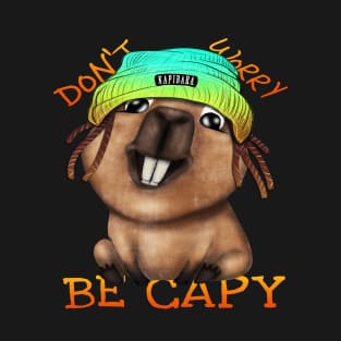 Rasta Capy Tee - Peace, Love, and Capybara T-Shirt