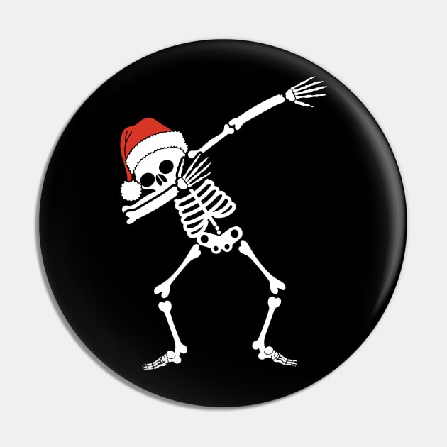 Dabbing Skeleton With Santa Hat Pin by Hobbybox