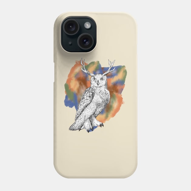 Great horned owl Phone Case by Ndanceart