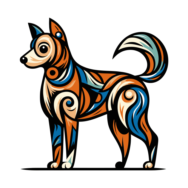 Pop art dog illustration. cubism illustration of a dog by gblackid