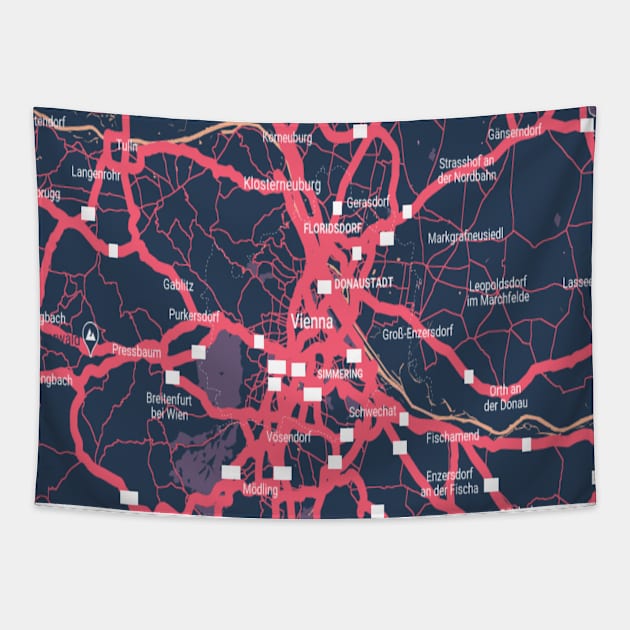 Vienna color map Tapestry by Mapmania