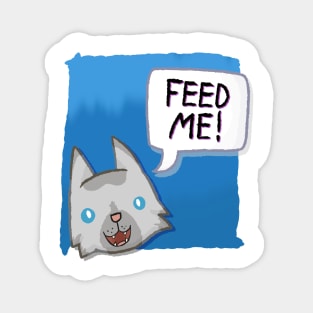 Feed Me! [Lynx Point Cat With A Blue Background] Magnet