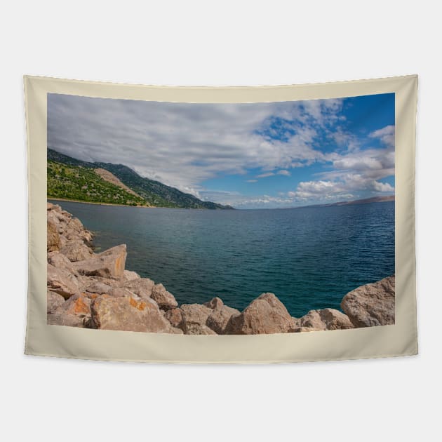 Croatian Coast at Karlobag Tapestry by jojobob