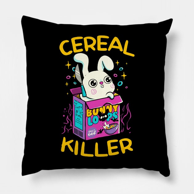 Cereal Killer Psycho Bunny by Tobe Fonseca Pillow by Tobe_Fonseca