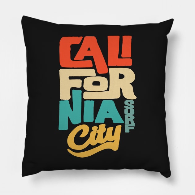 California city surf Pillow by timegraf